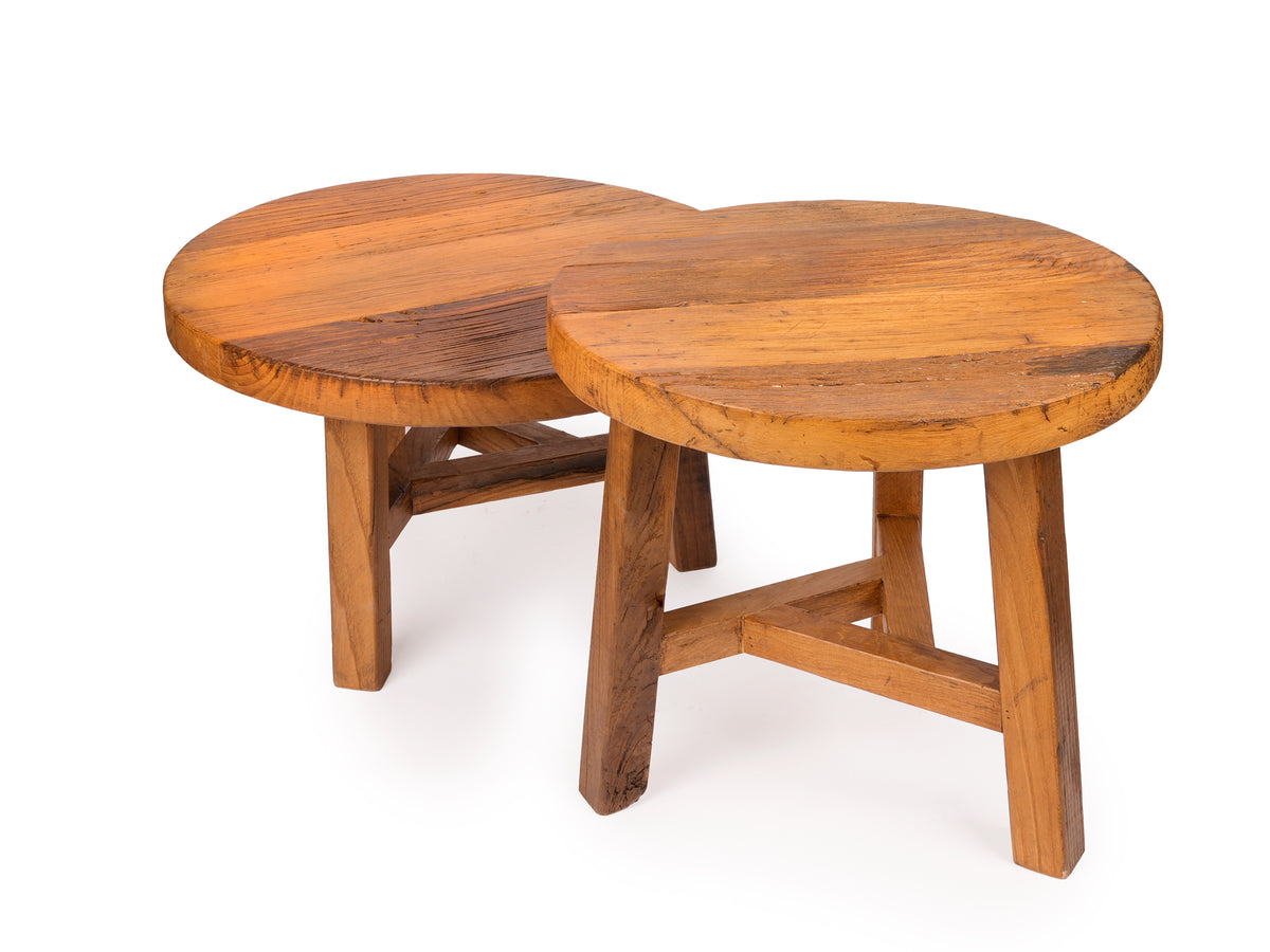 Woodhors Orbit nesting round wood coffee table set